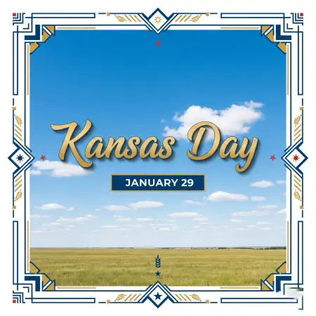 Free Kansas Day Educational Poster Background Download
