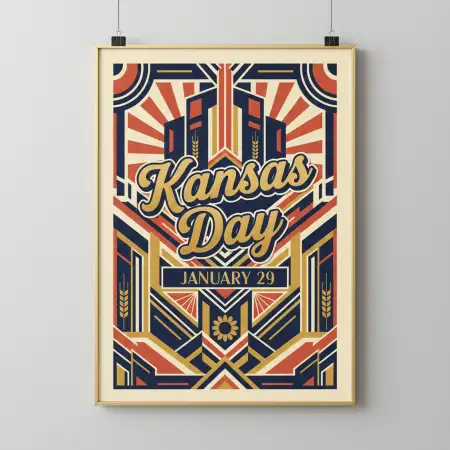 Free Kansas Day Typography Poster Background Download