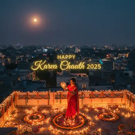 Karva Chauth 2025 Blessing Message For Wife - Free Happy Karva Chauth Download