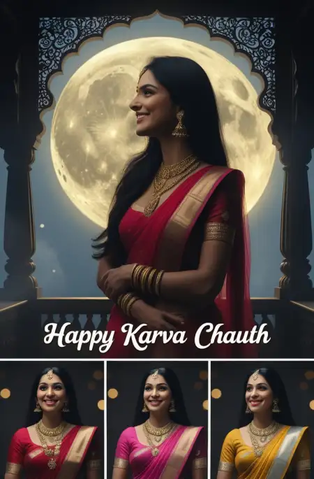 Free Karva Chauth 2025 Whatsapp Greeting Image PNG Image Download