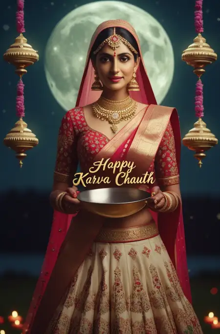 Karva Chauth Greeting Card With Name Edit Online - Free Card Download
