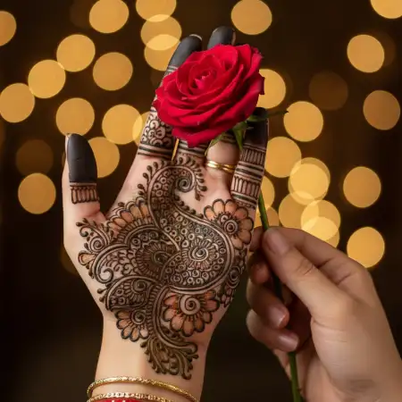 Karva Chauth Mehndi Design For Newly Married Brides - Free Karva Chauth Mehndi Design Download