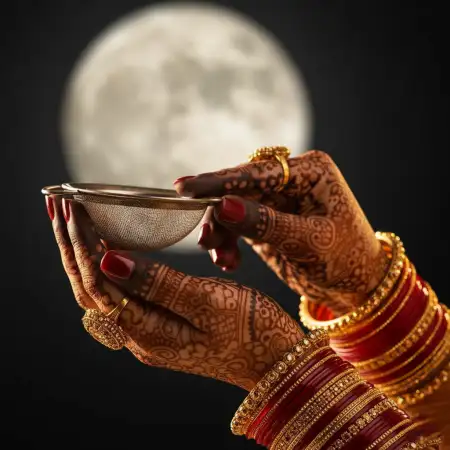 Karva Chauth Mehndi Design For Palm Circle - Free Karva Chauth Mehndi Design Download