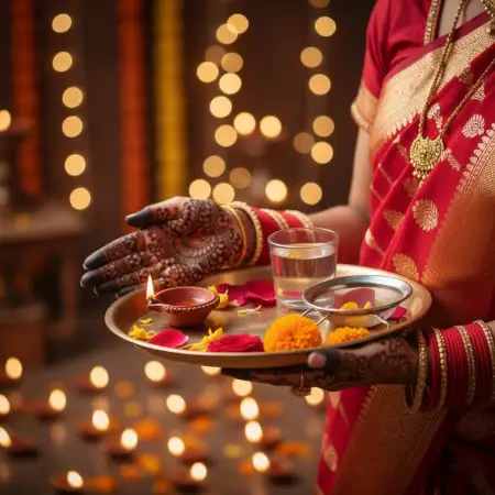 Karva Chauth Mehndi Design With Diya - Free Karva Chauth Mehndi Design Download