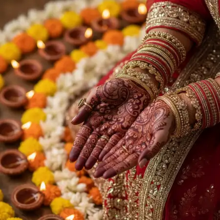 Karva Chauth Mehndi Design With Net Pattern - Free Karva Chauth Mehndi Design Download
