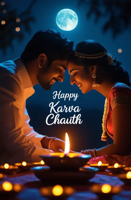Free Karva Chauth Moon Sighting Moment Image PNG Image Download