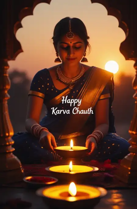 Free Karva Chauth Photo Frame For Girlfriend Or Wife PNG Image Download