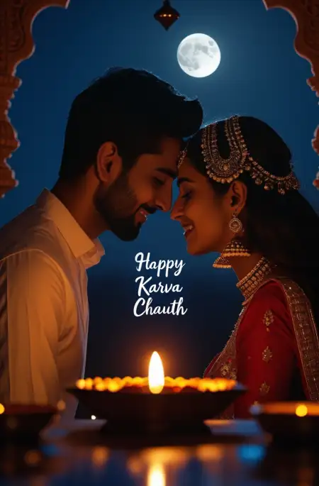 Free Karva Chauth Vrat Photo For Newly Married PNG Image Download