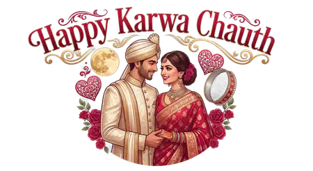 karwa chauth couple love illustration png