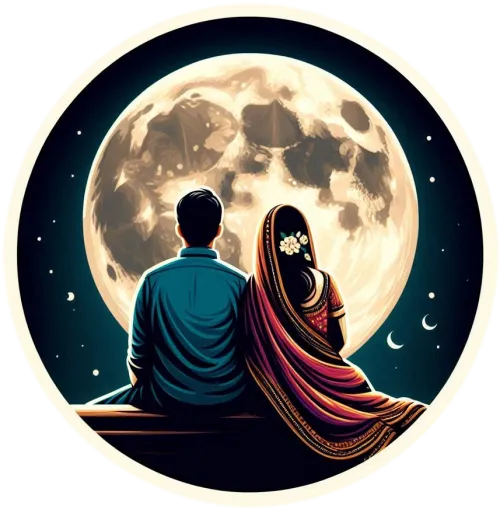 karwa chauth festival couple watching moon png