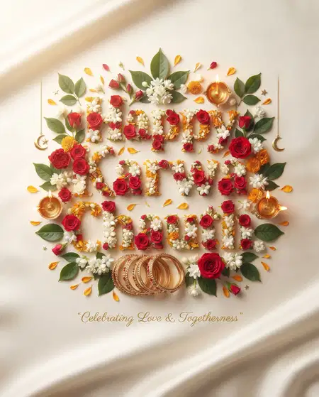 karwa chauth floral greeting card