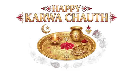 karwa chauth golden heart decorative png
