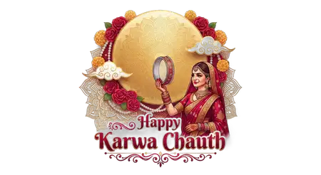 karwa chauth golden pooja thali png