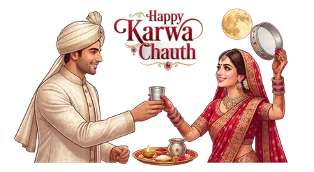 karwa chauth husband giving water png