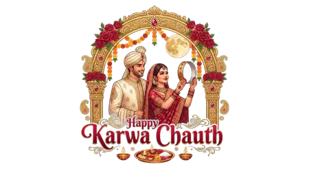 karwa chauth husband wife png transparent background