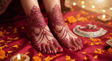 karwa chauth mehndi design for feet