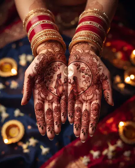 karwa chauth mehndi design for first karwa chauth