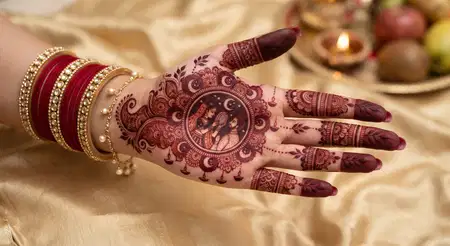 karwa chauth mehndi design for half hand