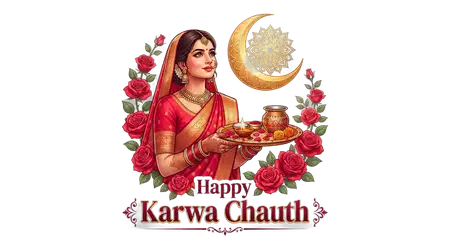 karwa chauth red golden festival border png