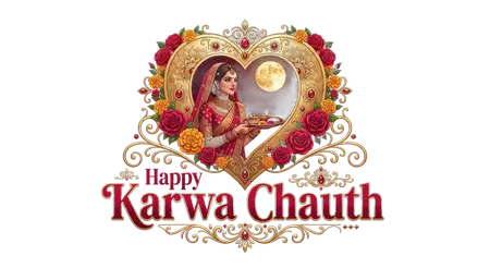karwa chauth red heart decoration png