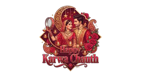 karwa chauth romantic couple illustration png