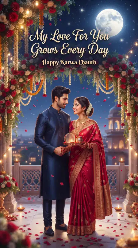 karwa chauth romantic greeting card
