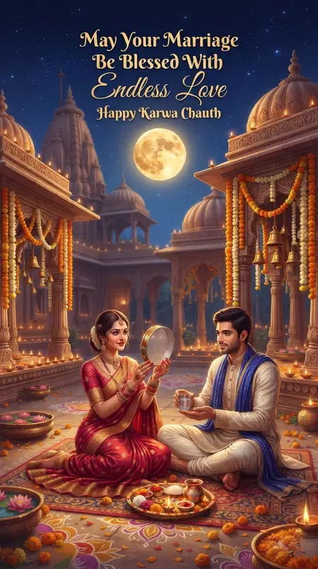 karwa chauth traditional couple wishes