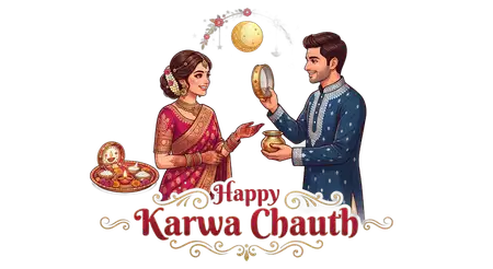 karwa chauth traditional indian couple png
