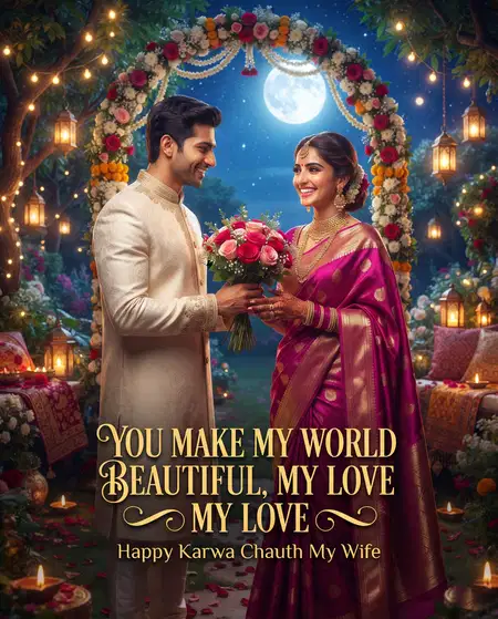 karwa chauth wishes for beautiful wife