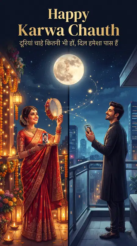 karwa chauth wishes for long distance wife