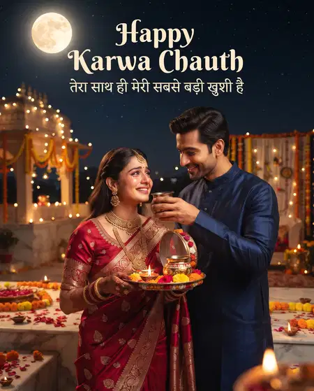 karwa chauth wishes for newly married couple