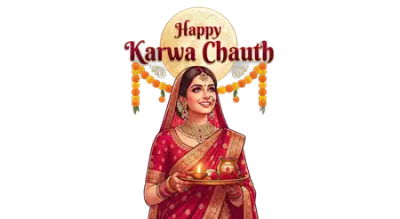 karwa chauth woman holding thali vector png