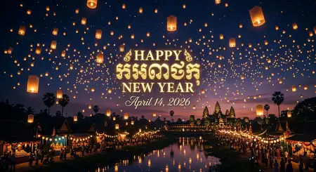Khmer New Year 2026 Wishes Background - Free Background Download