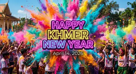 Free Khmer New Year Aesthetic Poster 2026 Background Image Download
