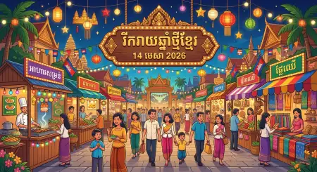 Free Khmer New Year Candle Light Poster 2026 Background Image Download