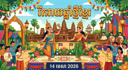 Free Khmer New Year Festival Poster Hd 2026 Background Image Download