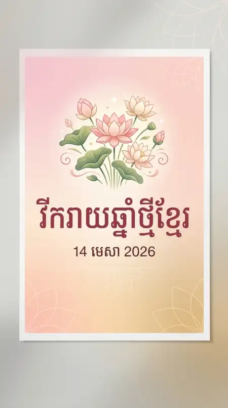 Free Khmer New Year Pinterest Poster Design Background Image Download