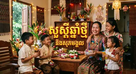 Free Khmer New Year Poster For Shop Promotion Background Image Download