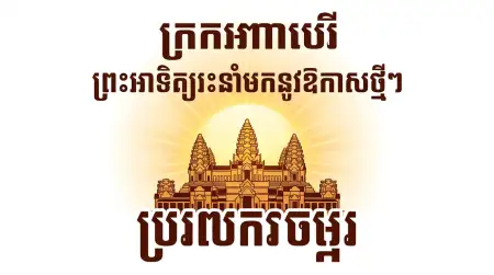 Free Khmer New Year Poster With Temple Background Background Image Download