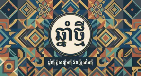 Free Khmer New Year Typography Poster 2026 Background Image Download