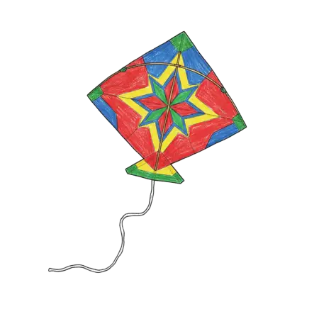 Kids Drawing Style Kite Png - Free Kite Png Download