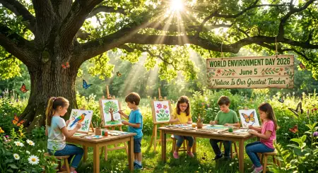 Kids Environmental Awareness Painting Ideas - Free World Environment Day Kids Artwork 2026 Download