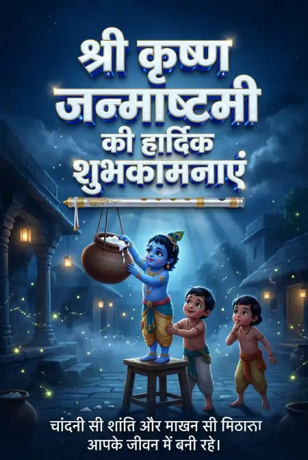 Krishna Janmashtami Facebook Post Images In Hindi - Free Shri Krishna Janmashtami Ki Hardik Shubhkamnaye In Hindi Download