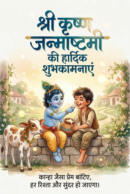 Krishna Janmashtami Instagram Post In Hindi - Free Shri Krishna Janmashtami Ki Hardik Shubhkamnaye In Hindi Download