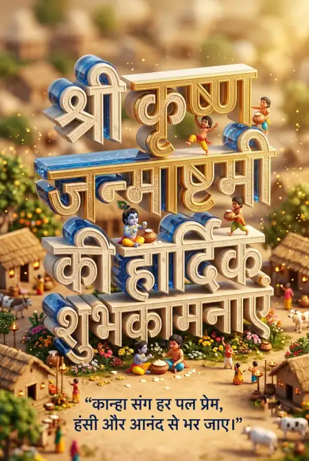 Krishna Janmashtami Ki Hardik Shubhkamnaye Greeting Images - Free Shri Krishna Janmashtami Ki Hardik Shubhkamnaye In Hindi Download