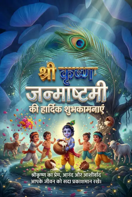 Krishna Janmashtami Ki Hardik Shubhkamnaye Images - Free Shri Krishna Janmashtami Ki Hardik Shubhkamnaye In Hindi Download