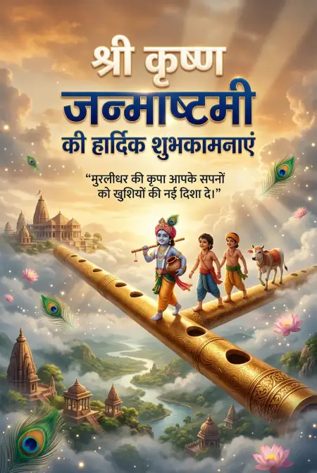 Krishna Janmashtami Ki Hardik Shubhkamnaye Status - Free Shri Krishna Janmashtami Ki Hardik Shubhkamnaye In Hindi Download