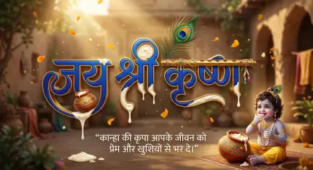 Krishna Janmashtami Shareable Wishes In Hindi - Free Shri Krishna Janmashtami Ki Hardik Shubhkamnaye In Hindi Download
