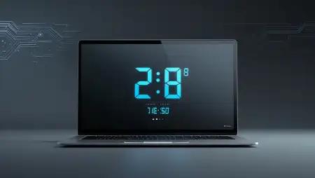 Laptop Wallpaper With Digital Clock Display - Free Laptop Wallpaper Download