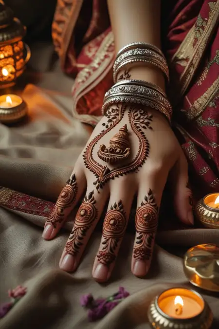 Latest Bridal Mehndi For Sawan Mondays - Free Sawan Somwari Mehndi Design Download